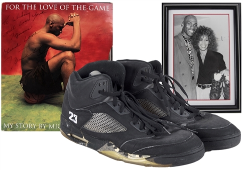1990 Michael Jordan Eastern Conference Finals Game 3 Used Air Jordan V Sneakers Gifted To Whitney Houston (Houston Estate COA & Beckett) 